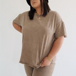 Acid Wash Biker Short Set